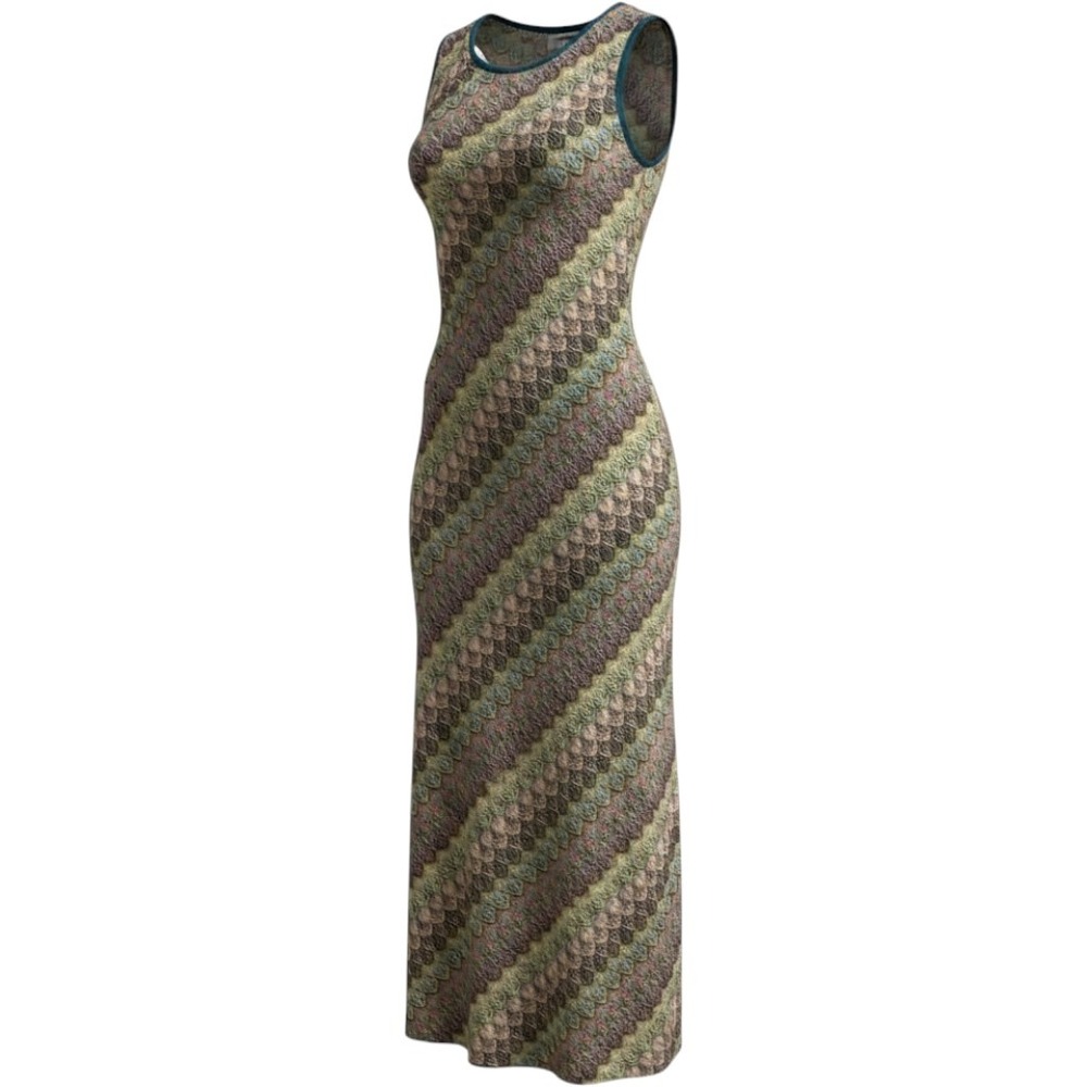 Donna Morgan Sleeveless Crochet Maxi Dress Multi Color Keyhole Back Size‎ 2